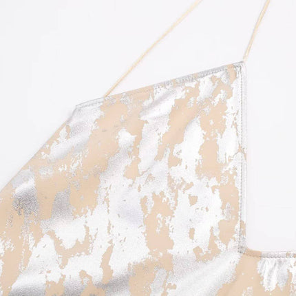 Women's Metal Foil Printed Underwear Dress - Royalessencelux