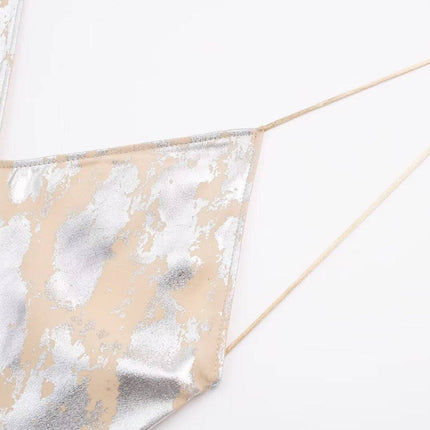 Women's Metal Foil Printed Underwear Dress - Royalessencelux