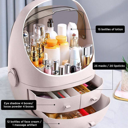 Cosmetic Storage Waterproof Dust Proof Storage Fully Open Lid - Royalessencelux