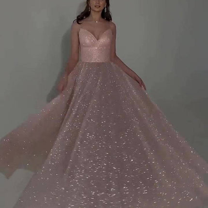 Sequined Backless Evening Dress - Royalessencelux