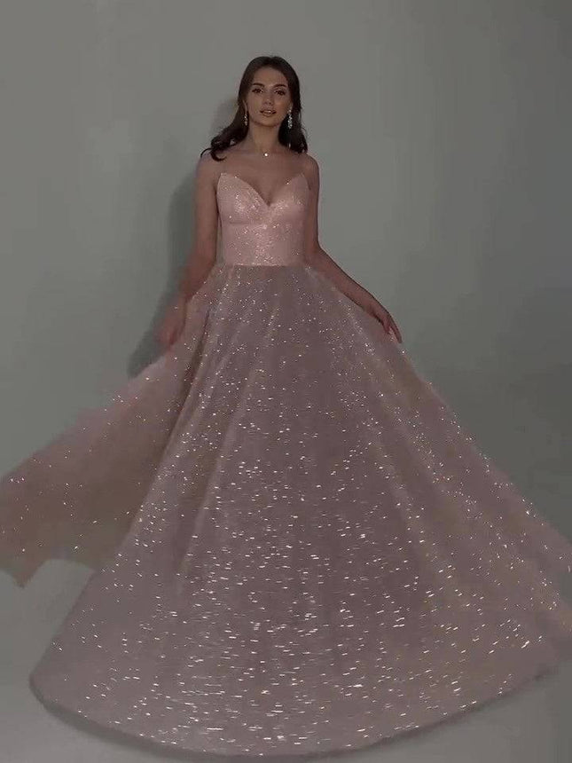 Sequined Backless Evening Dress - Royalessencelux