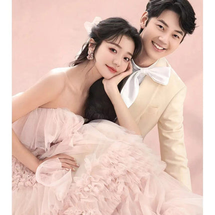 Street Photography Pettiskirt Colored Mesh Temperament Banquet Light Wedding Dress - Royalessencelux