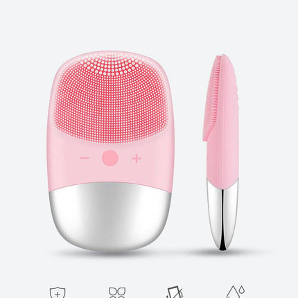 Mini Silicone Electric Face Cleansing Brush Electric Facial Cleanser Facial Cleansing Brush Skin Massager Skin Care Tools - Royalessencelux