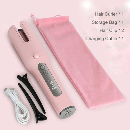 Wireless Automatic Curler USB  LCD Screen Ceramic Heating Anti-perm Curler - Royalessencelux
