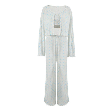 Knitted Heart Printing Comfortable Pajamas Women's Underwear - Royalessencelux