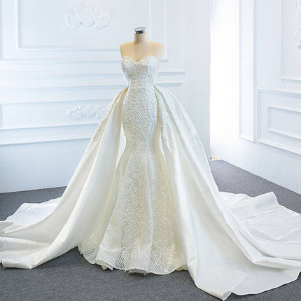 The Wedding Dress Wears Two Fishtail Tail Tube Tops, The Temperament Is Thin And Dreamy - Royalessencelux