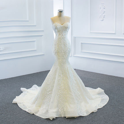 The Wedding Dress Wears Two Fishtail Tail Tube Tops, The Temperament Is Thin And Dreamy - Royalessencelux