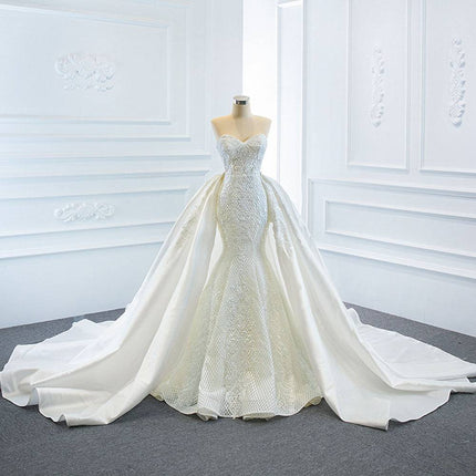 The Wedding Dress Wears Two Fishtail Tail Tube Tops, The Temperament Is Thin And Dreamy - Royalessencelux