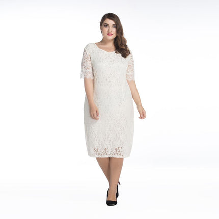 Plus size women's five-point sleeve dress - Royalessencelux