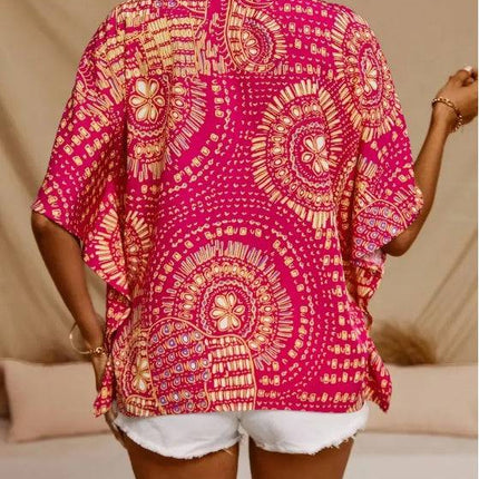Vacation Style Batwing Sleeve Top - Royalessencelux