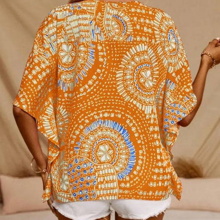 Vacation Style Batwing Sleeve Top - Royalessencelux