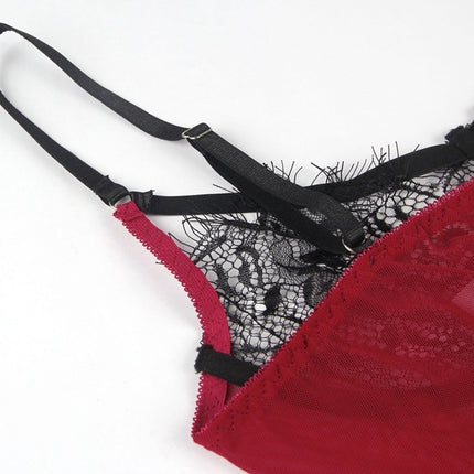 Women's Plus Size Sexy Lingerie Backless Lace Slip Nightdress - Royalessencelux