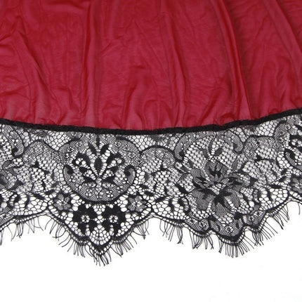 Women's Plus Size Sexy Lingerie Backless Lace Slip Nightdress - Royalessencelux