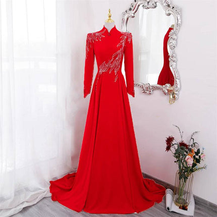 New Long Sleeve Formal Evening Party Dress - Royalessencelux