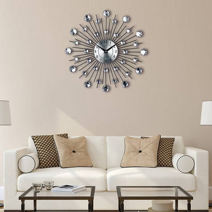 Mute Wall Clock Creative Living Room Decoration Big Clock Simple Round Wall Clock Art Electronic Clock Wall Watch - Royalessencelux