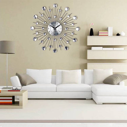 Mute Wall Clock Creative Living Room Decoration Big Clock Simple Round Wall Clock Art Electronic Clock Wall Watch - Royalessencelux