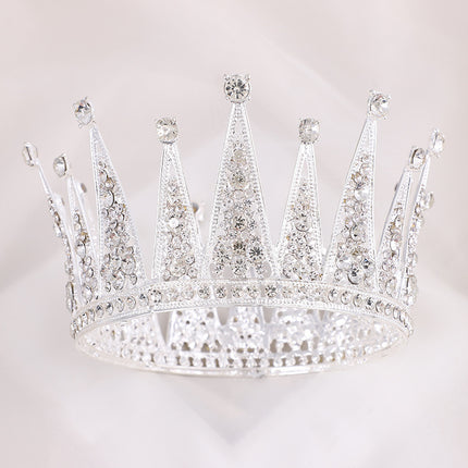 Alloy Retro Round Bridal Crown Hair Ornament - Royalessencelux