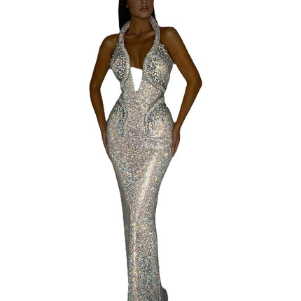 Sexy Sequined Banquet Dress Sheath Trailing Evening Dress - Royalessencelux