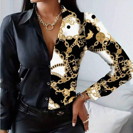 Women's Printed Belted Shirt - Royalessencelux