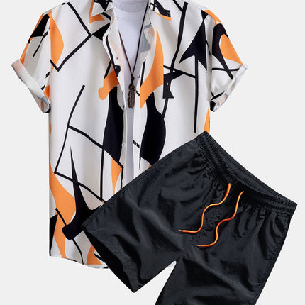 Cardigan Casual Printed Short Sleeves Shirt Beach Suit Men - Royalessencelux