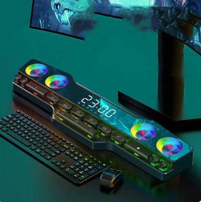 Wireless Bluetooth Speaker Multimedia Overweight Subwoofer Home Long Strip Small Stereo - Royalessencelux