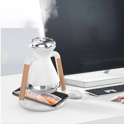 Humidifier USB Wireless Charging Desktop Ultrasonic Spray Aroma Diffuser Rotatable Home Office Mute Air Purifier - Royalessencelux