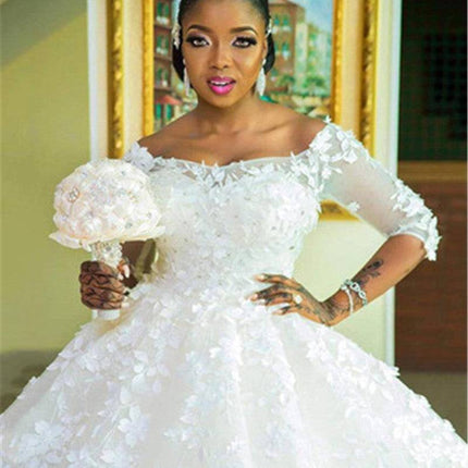 Pregnant Women Princess Wedding Dress Wedding Plus Size Tail Wedding Dress - Royalessencelux