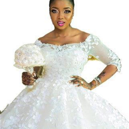 Pregnant Women Princess Wedding Dress Wedding Plus Size Tail Wedding Dress - Royalessencelux