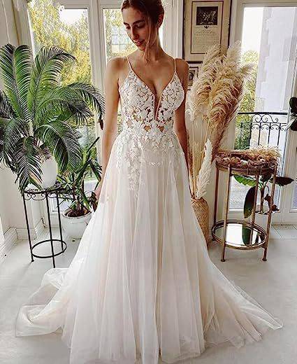 Women's Wedding Dress Lace Strap Backless - Royalessencelux