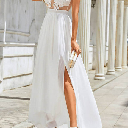 Chiffon Lace Trailing Wedding Large Swing Dress - Royalessencelux