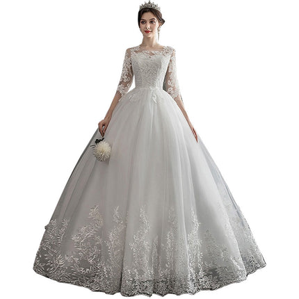 One-shoulder Dream Slim Sleeve Lace Bride - Royalessencelux