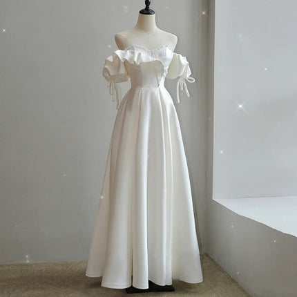 Satin Light Wedding Dress Bride French Super Fairy - Royalessencelux