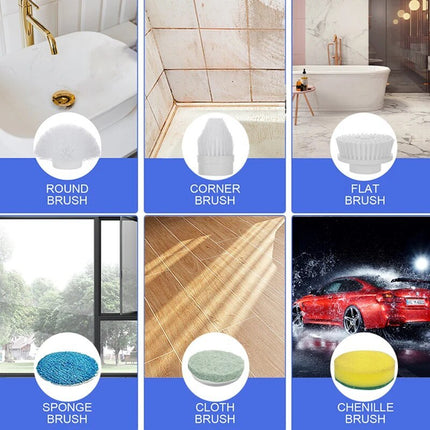 7 In 1 Wireless Electric Cleaning Brush Multifunctional Adjustable Handled Cleaning Brush For Kitchen Bathroom Fish Tank - Royalessencelux