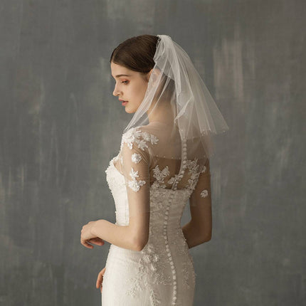 Women's Retro Short Wedding Bride Headdress - Royalessencelux