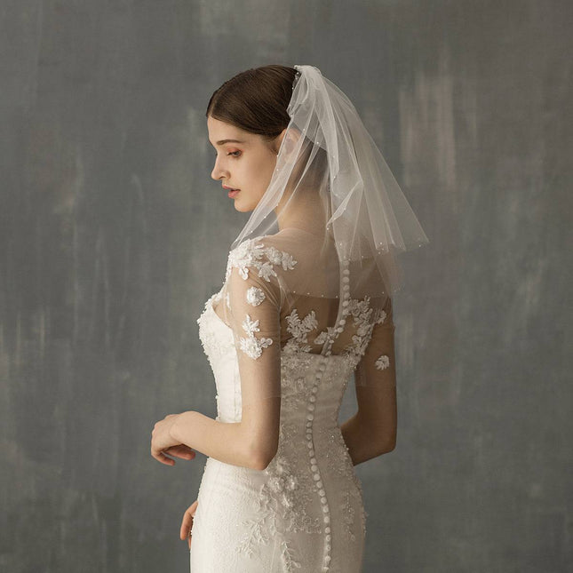 Women's Retro Short Wedding Bride Headdress - Royalessencelux