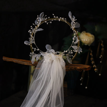 Bridal wreath veil wedding dress accessories - Royalessencelux