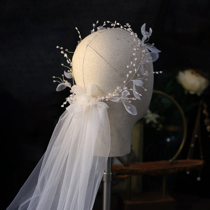 Bridal wreath veil wedding dress accessories - Royalessencelux