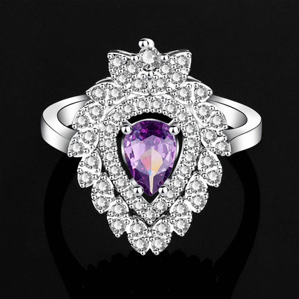 Color Zirconium Necklace Earrings 4-piece Set - Royalessencelux