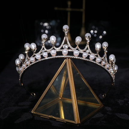 Crown Rhinestone Pearl Baroque Headwear - Royalessencelux