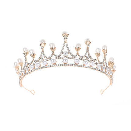 Crown Rhinestone Pearl Baroque Headwear - Royalessencelux