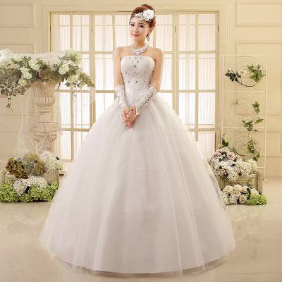 Korean style tube top wedding dress - Royalessencelux