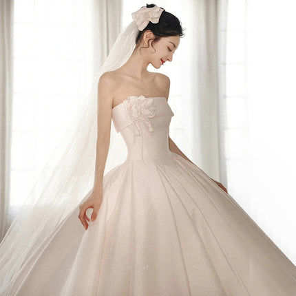 A Strapless Dress With A Big Train - Royalessencelux