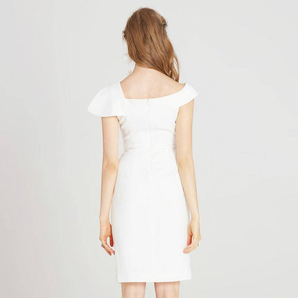 Split white dress dress - Royalessencelux