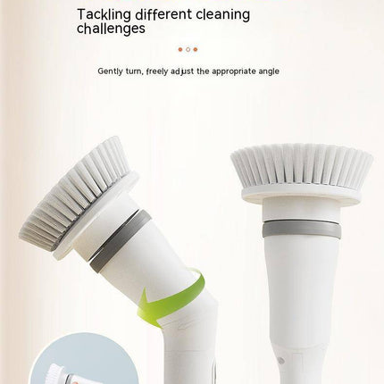 Electric Scrubber Cleaning Wall Long Handle Elbow Telescopic Multifunction Cleaning Brush - Royalessencelux