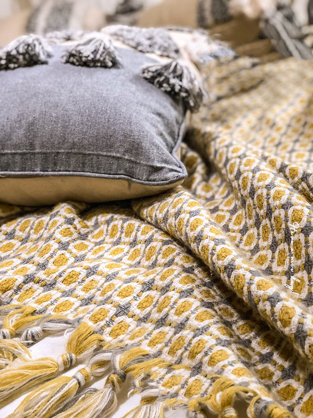 Sofa Blanket Cover Blanket Knitted Tassel Single Nap Blanket Batch Blanket - Royalessencelux