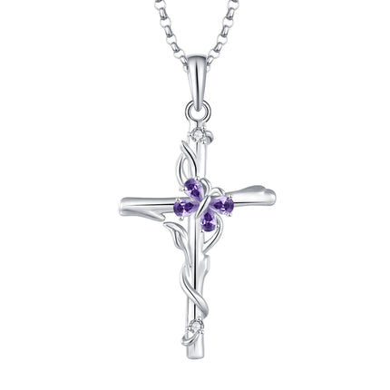 Cross Necklace Sterling Silver Women S925 Silver Pendant Silver Jewellery Zircon Jewellery - Royalessencelux
