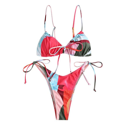 ZAFUL Womens High Cut Thong Bikini Set Swimsuits Cami String Sexy Bathing Suit - Royalessencelux