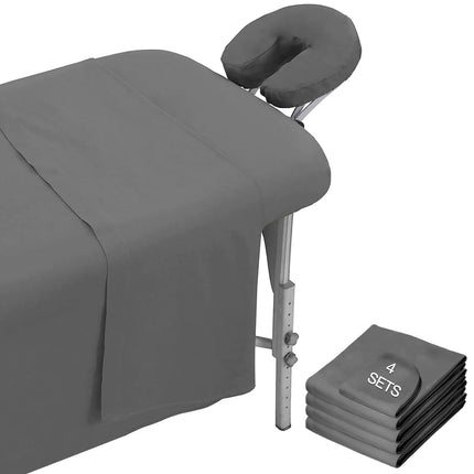 12 Pcs 4 Sets Massage Table Sheets Set Microfiber Sheet for Massage Table Massage Bed Sheets Includes Massage Table Cover Massage Fitted Sheet and Massage Face Rest Cover for SPA Beauty Tattoos - Royalessencelux