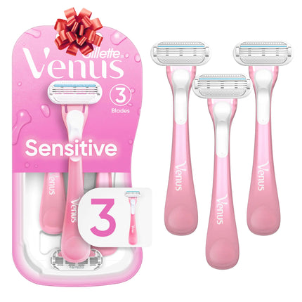Gillette Venus Sensitive Womens Disposable Razors - Single Package of 3 Razors - Royalessencelux