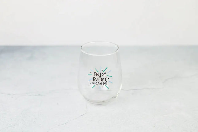 Lizush Trio Spa Gift Basket And Self Care Gifts For Women With Wine Glass, Candle, Grapefruit Body scrub, Eye Mask - Enjoy Every Moment - 4 Piece Set - Royalessencelux